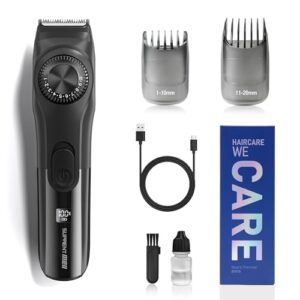 suprent adjustable beard trimmer for men, cordless electric beard trimmer with precision dial, usb rechargeable 19 length settings mustache trimmer for mens gifts