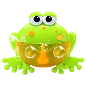 frog bubble maker for bath, foam blower bubbling making machine, nursery rhyme musical bathtub toy for baby kids happy tub time