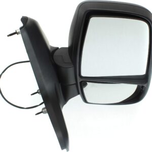 Kool-Vue Mirror Compatible With 2015-2017 Ford Transit-250, Transit-150, Transit-350, Transit-350 HD Passenger Side, Manual Folding, Power Glass, Short Arm, Textured Black