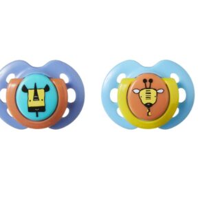 Tommee Tippee Fun Style Pacifiers, Symmetrical Design, BPA-Free Silicone Binkies, 0-6m, 4 Count