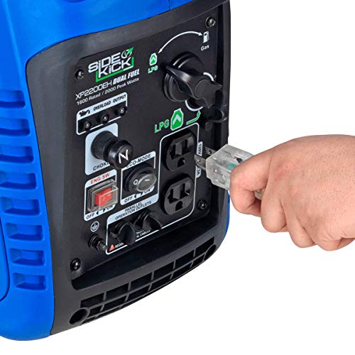 DuroMax XP2200EH Dual Fuel Portable Inverter Generator-2200 Watt Gas or Propane Powered Tailgate, Camping & RV Ready, 50 State Approved, Blue