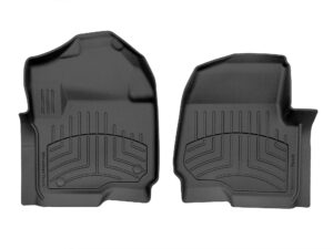 weathertech floorliner hp custom fit floor mats for ford super duty (crew cab, extended cab) - 1st row (4410121im), black