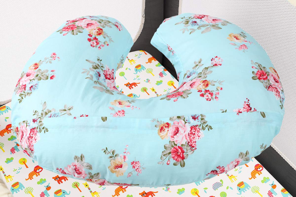 Knlpruhk Floral Nursing Pillow Cover Set 2 Pack Jersey Knit Soft Hypoallergenic Slipcovers for Breastfeeding Moms Baby Girl Boy Fits On Infant Nursing Pillow