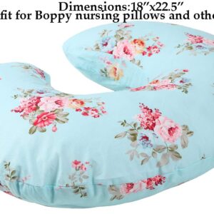 Knlpruhk Floral Nursing Pillow Cover Set 2 Pack Jersey Knit Soft Hypoallergenic Slipcovers for Breastfeeding Moms Baby Girl Boy Fits On Infant Nursing Pillow