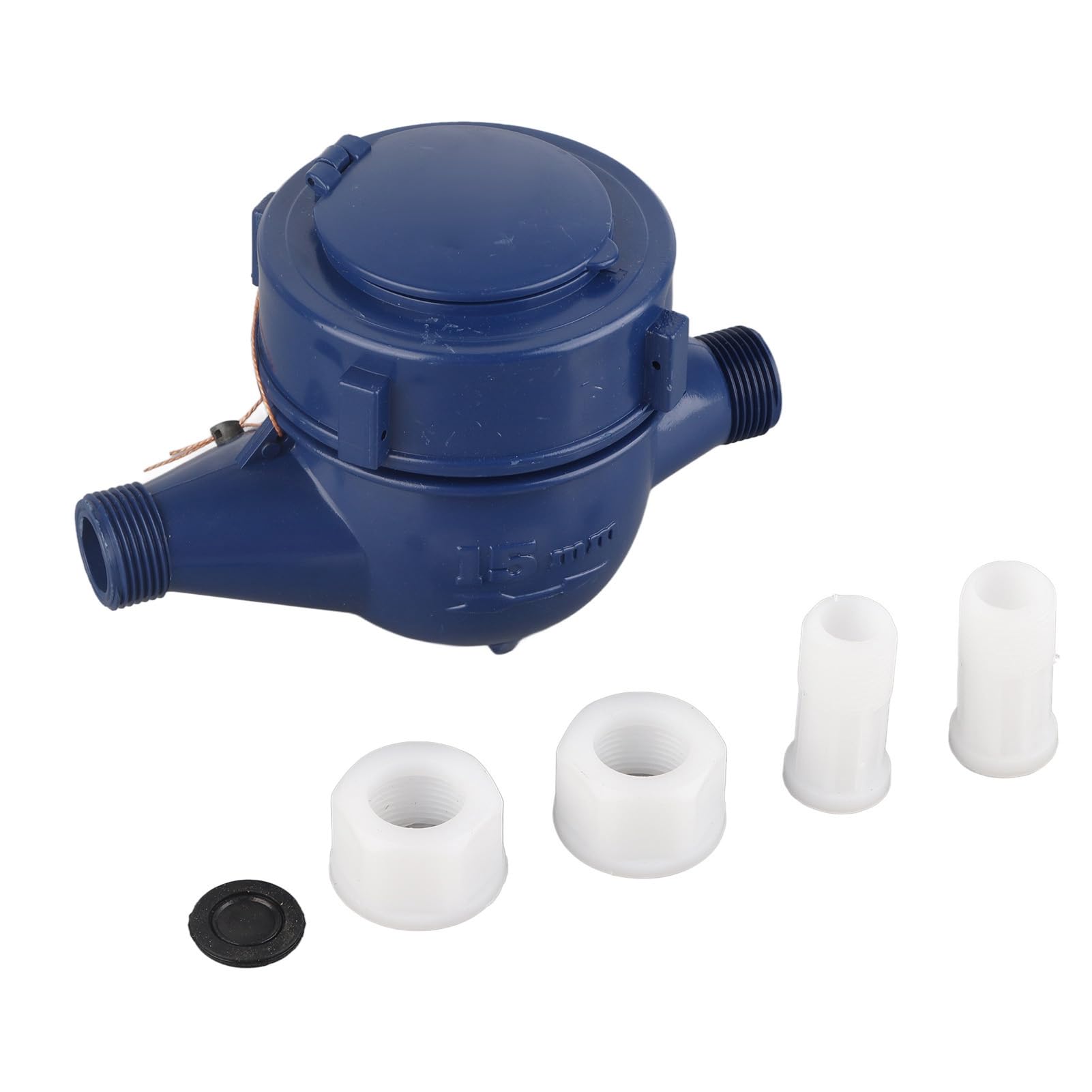 Cold Water Flow Meter 15mm Dry Cold Water Meter Nylon for Garden & Home Using or Metering Applications with 6 Accessory