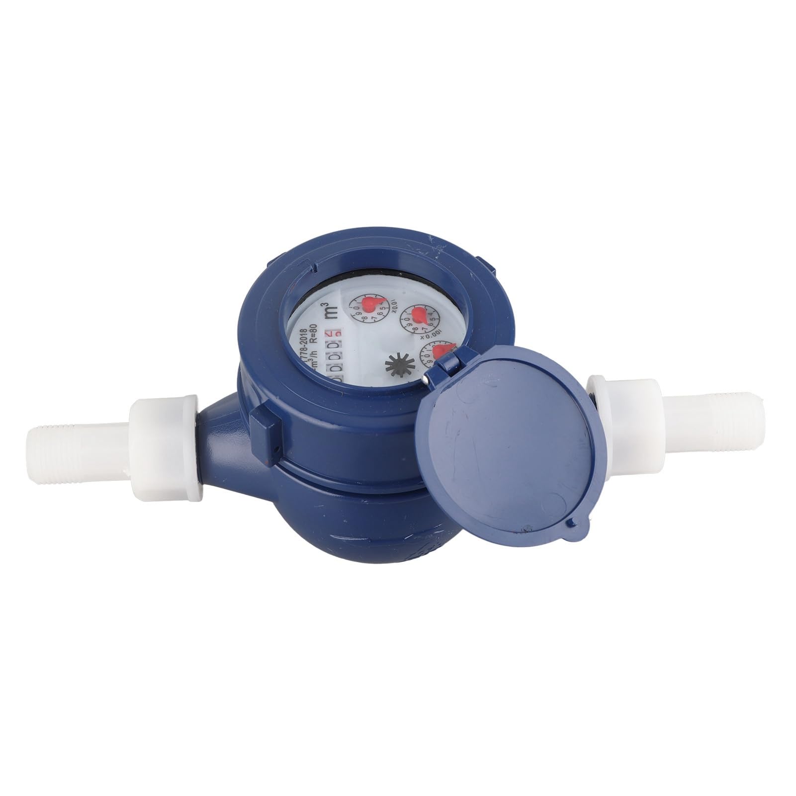 Cold Water Flow Meter 15mm Dry Cold Water Meter Nylon for Garden & Home Using or Metering Applications with 6 Accessory