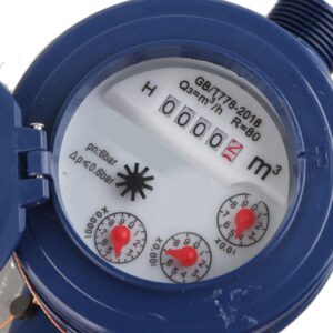 Cold Water Flow Meter 15mm Dry Cold Water Meter Nylon for Garden & Home Using or Metering Applications with 6 Accessory