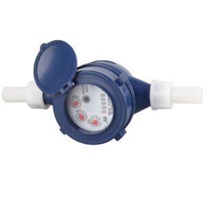 Cold Water Flow Meter 15mm Dry Cold Water Meter Nylon for Garden & Home Using or Metering Applications with 6 Accessory