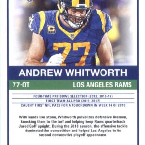 2019 Score #327 Andrew Whitworth Los Angeles Rams Football Card