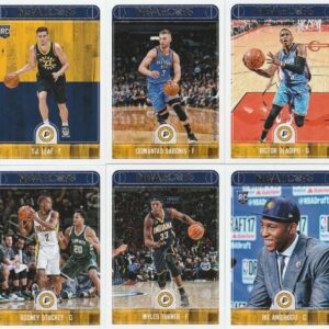 2017-18 Panini NBA Hoops Indiana Pacers Team Set of 10 Cards: Darren Collison(#90), Lance Stephenson(#150), Myles Turner(#152), Ike Anigbogu(#153), Al Jefferson(#154), Thaddeus Young(#155), Rodney Stuckey(#157), Victor Oladipo(#210), Domantas Sabonis(#212