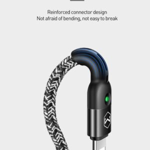 mcdodo [2 Pack] Anti Winding Cable, LED Coiled Cord Nylon Braided Sync Charge USB Data 6FT/1.8M Cable Compatible 14/13/12/11 Pro Max