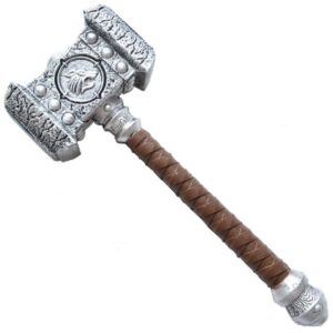 damdos Halloween Prop Costume Accessories Cosplay Weapons, 54cm PU Foam Battle Hammer, Wow War Ccrafte Ogrim Doom Destroy Hammer Birthdays Gifts