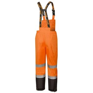 Pioneer Ripstop High Visibility Bib Pant - Safety Rain Gear – Hi Vis, Waterproof, Reflective, Work Overalls for Men – Orange, Yellow/Green