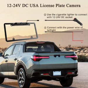 License Plate Wireless Backup Camera, 2.4Ghz WiFi Rear View Camera, LASTBUS 170° View Angle Universal IP69 Waterproof Car Camera for Car Truck SUV Pickup Trailer Van Camper