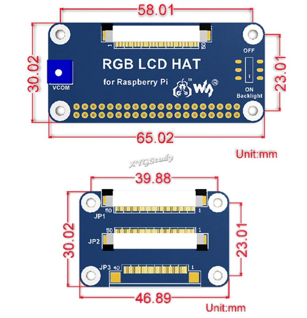 XYGStudy 5 inch IPS 800x480 Display LCD DPI Interface no Touch Supports Raspbian Ubuntu OSMC Compatible with Raspberry Pi 2 3 4 Model B B+ A+ Zero W WH