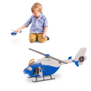 driven by battat – micro 1/124 scale – helicopter toy with lights and sound – open-able doors – rescue helicopter for kids age 3+