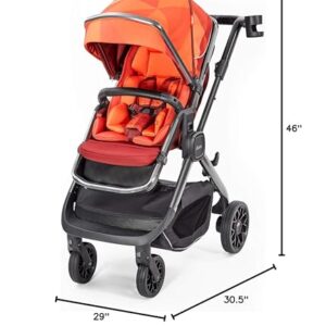 Diono Quantum2 3-in-1 Multi-Mode Stroller for Baby, Infant, Toddler Stroller, Car Seat Compatible, Adaptors Included, Compact Fold, XL Storage Basket, Orange Facet