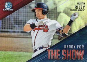 2019 bowman chrome ready for the show baseball #rfts-7 austin riley atlanta braves official mlb trading card from topps