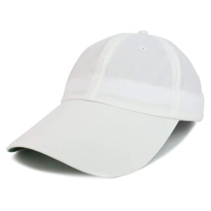 armycrew lightweight uv 50+ upf sunshield long bill mesh lined cap - white