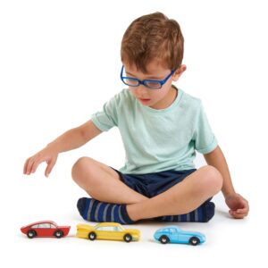 Tender Leaf Toys - Retro Cars - Three Vintage Solid Wood Super Car Set Made with Premium Quality Materials - Encourages Imaginative Roleplay and Develops Fine Motor Skills for Children 3+