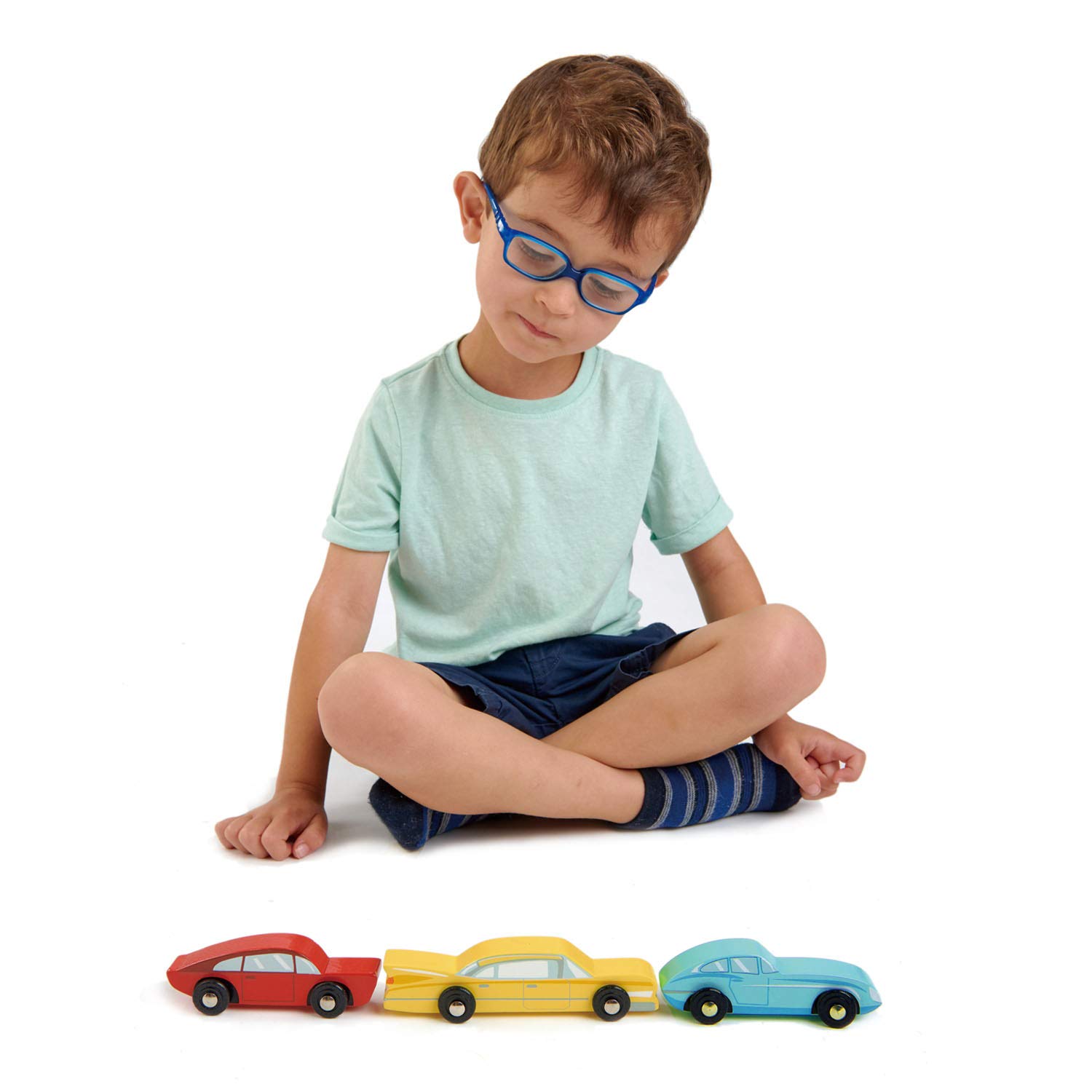 Tender Leaf Toys - Retro Cars - Three Vintage Solid Wood Super Car Set Made with Premium Quality Materials - Encourages Imaginative Roleplay and Develops Fine Motor Skills for Children 3+