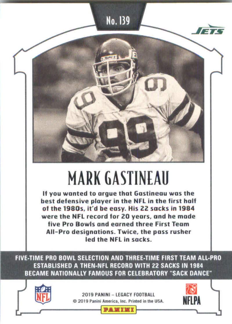 2019 Panini Legacy #139 Mark Gastineau NM-MT New York Jets Officially Licensed NFL Football Trading Card