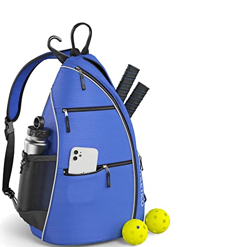 Athletico Sling Bag - Crossbody Backpack for Pickleball, Tennis, Racketball, and Travel for Men and Women (Blue)