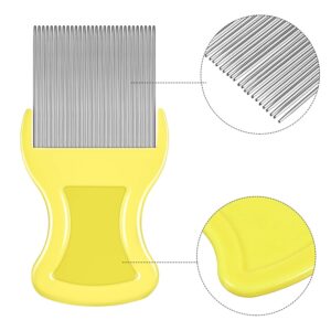 8 Pieces Flea Lice Combs Double Sided Lice Removal Comb Hair Grooming Comb with Metal Teeth (Orange, Blue, Purple, White, 3.5 x 2 Inch, 3.54 x 1.57 Inch)