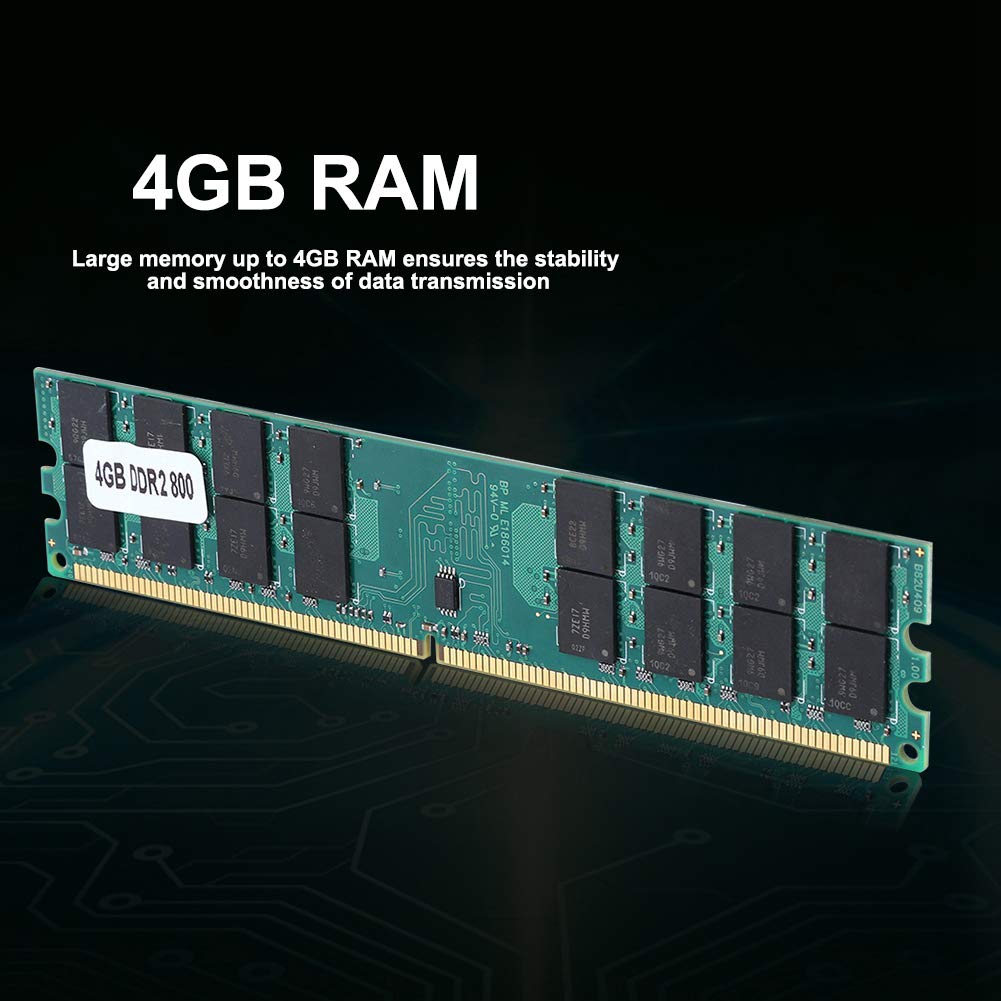 Memory RAM DDR2 4GB, 4GB Large Capacity DDR2 800Mhz Memory Module,Designed for AMD,Adopting 240Pin to Achieve High Anti-Interference and Antistatic Properties,Plug and Play