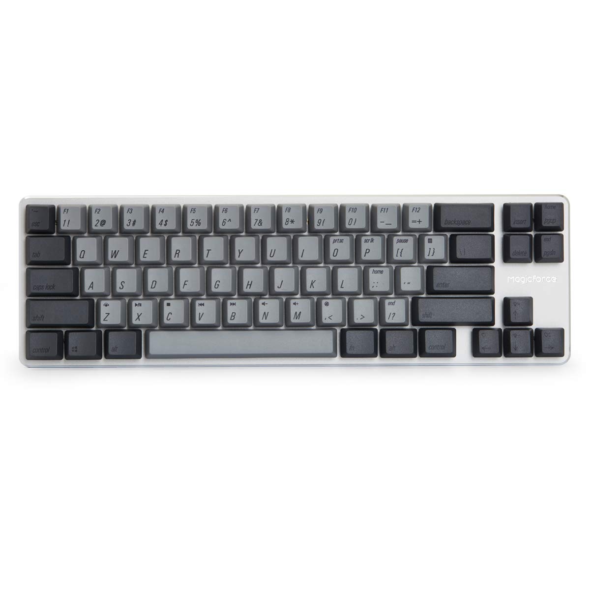 Qisan Holiday Sale 30% Discount Off Mechanical Keyboard Gaming Keyboard Kailh Blue Switch Wired Backlit PBT Keycaps Mini Design (60%) 68 Keys Keyboard Magicforce (Gray Combo)