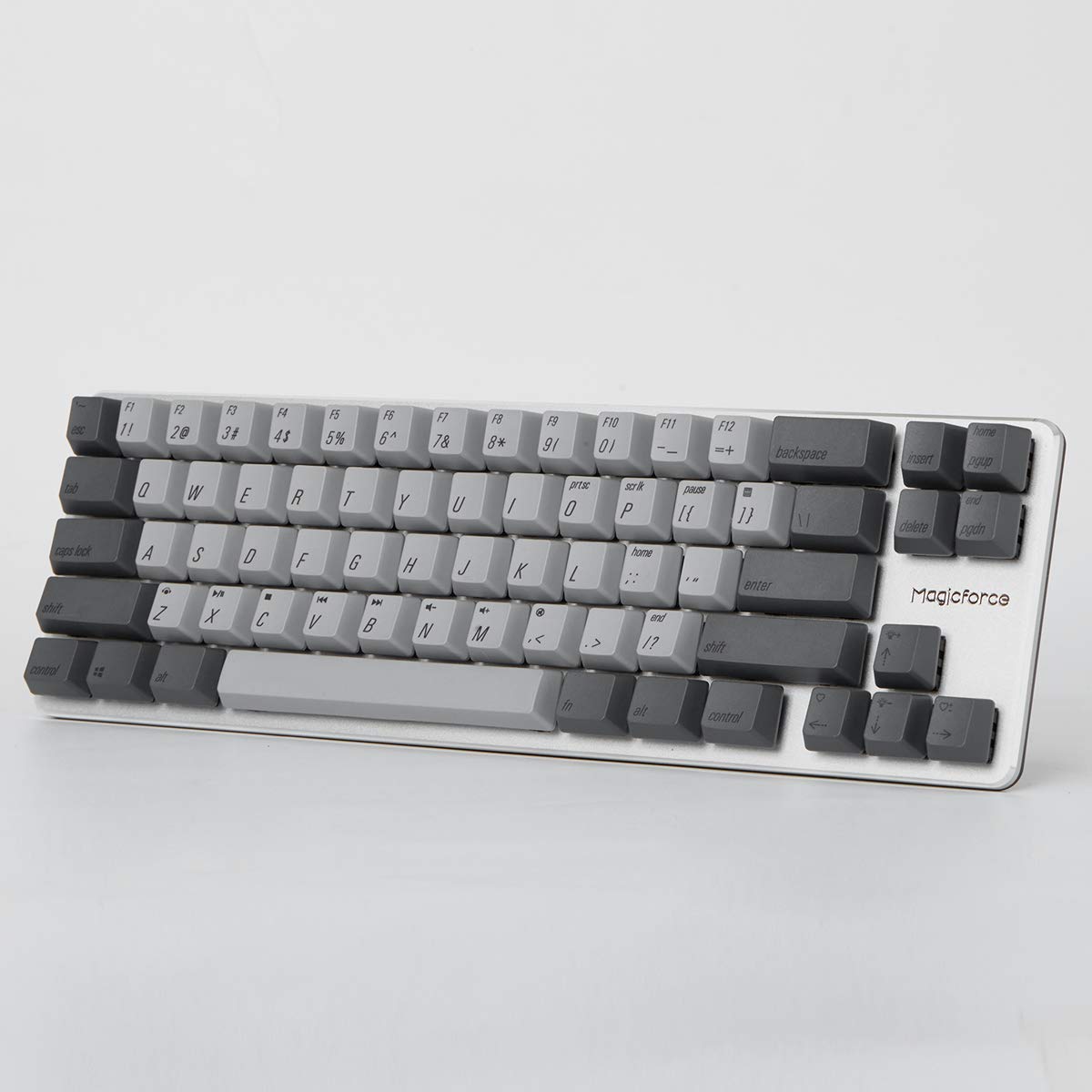 Qisan Holiday Sale 30% Discount Off Mechanical Keyboard Gaming Keyboard Kailh Blue Switch Wired Backlit PBT Keycaps Mini Design (60%) 68 Keys Keyboard Magicforce (Gray Combo)