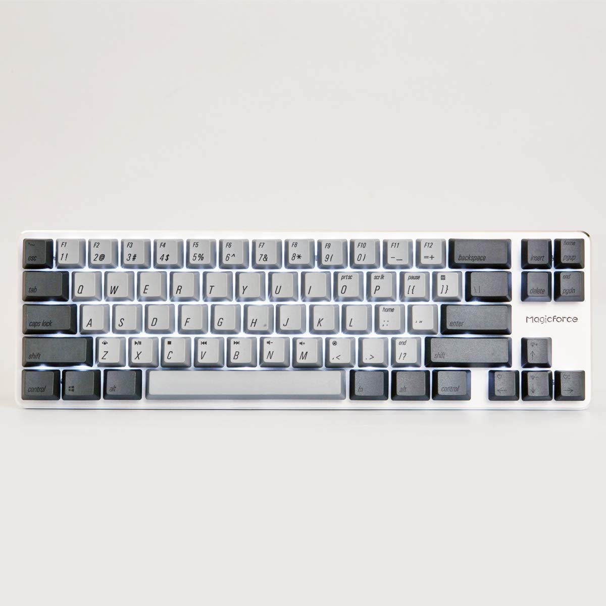 Qisan Holiday Sale 30% Discount Off Mechanical Keyboard Gaming Keyboard Kailh Blue Switch Wired Backlit PBT Keycaps Mini Design (60%) 68 Keys Keyboard Magicforce (Gray Combo)