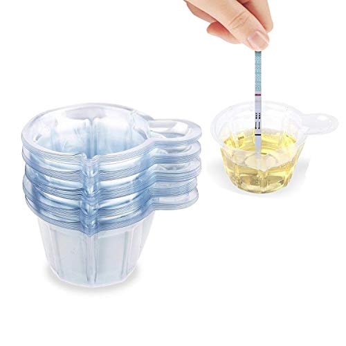 YouU 100 Pack Plastic Disposable Urine collection Cups, Easy to Collect Urine Specimen for Pregnancy Test and Ovulation test, Laboratory Container (40 ml/clear)