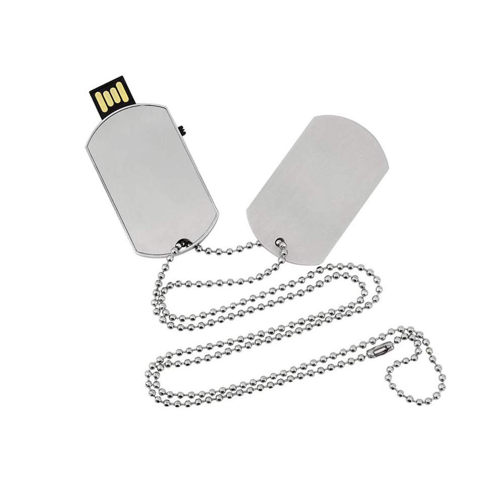 64GB Dog Tag USB 2.0 Flash Drive Metal Necklace Thumb Drive Memory Stick Pendrive Jump Drive U Disk Pen Drive