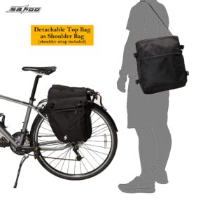 Sahoo Bike Rack Pannier Bag 3 in 1 Rear Rack Carrier Trunk Bag, Water Resistance 37L Large Capacity Bike Rear Panniers