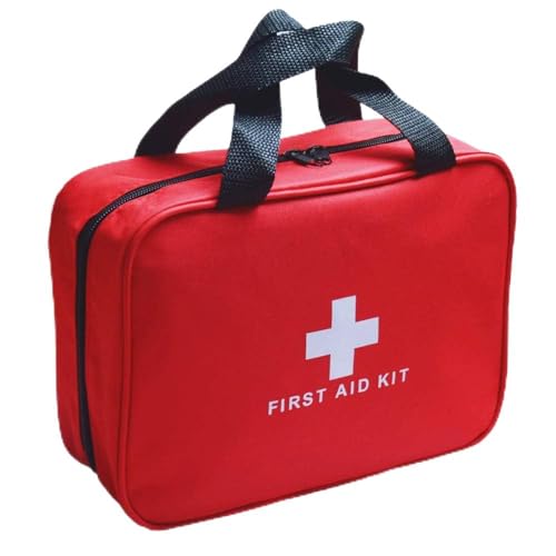 MTGHYARE Red First Aid Kit Bag Empty, Empty Travel First Aid Bag Storage Compact Survival Medicine Bag for Home Office Car Businesses Camping Kitchen Sport Outdoors