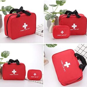 MTGHYARE Red First Aid Kit Bag Empty, Empty Travel First Aid Bag Storage Compact Survival Medicine Bag for Home Office Car Businesses Camping Kitchen Sport Outdoors