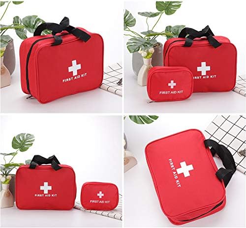 MTGHYARE Red First Aid Kit Bag Empty, Empty Travel First Aid Bag Storage Compact Survival Medicine Bag for Home Office Car Businesses Camping Kitchen Sport Outdoors