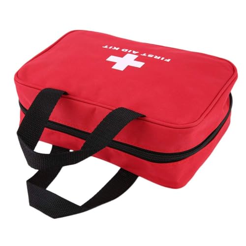 MTGHYARE Red First Aid Kit Bag Empty, Empty Travel First Aid Bag Storage Compact Survival Medicine Bag for Home Office Car Businesses Camping Kitchen Sport Outdoors