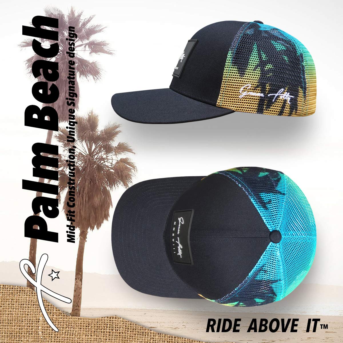 Grace Folly Trucker Hat for Men or Women- Many Cool Designs (Palm Beach)