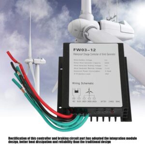 12V 300W Wind Controller, IP67 Waterproof Wind Turbine Generator Regulator, Control Wind Turbines to The Battery Automatically