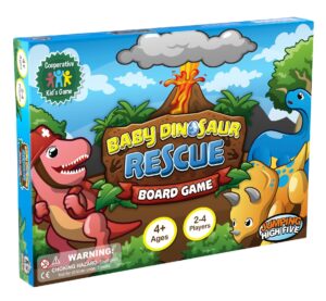 jh5 baby dinosaur rescue! cooperative dinosaur race board game for kids ages 4+ easy to learn and great for family game night