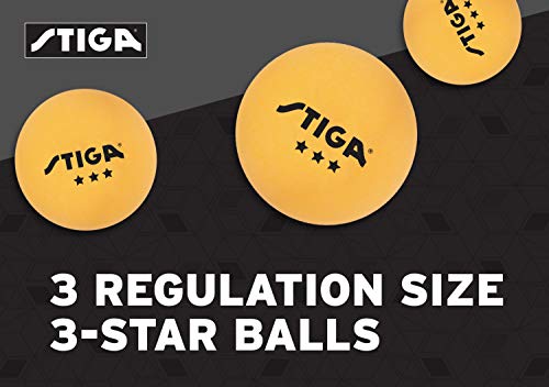 STIGA Performance 2 Player Ping Pong Set – 2 Table Tennis Rackets, 3 – 3 Star Orange Balls Included