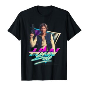 Star Wars Han Solo Eighties Retro Neon Poster Disney+ T-Shirt