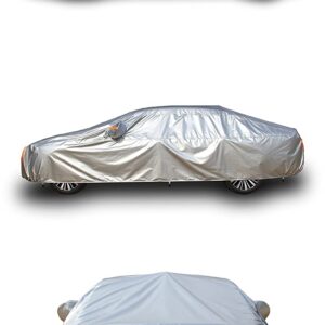 Tecoom Heavy Duty Multiple Layers Car Cover All Weather Waterproof Windproof Reflective Snow Sun Rain Protective Outdoor with Buckles and Belt Fit 191-200 Inches Sedan