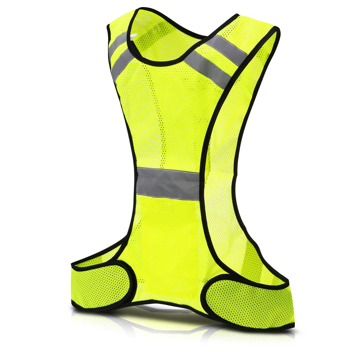 kwmobile Reflective LED Vest - Light Up Vest with 3 LED Lights and Reflector Stripes for Running, Jogging, Cycling at Night