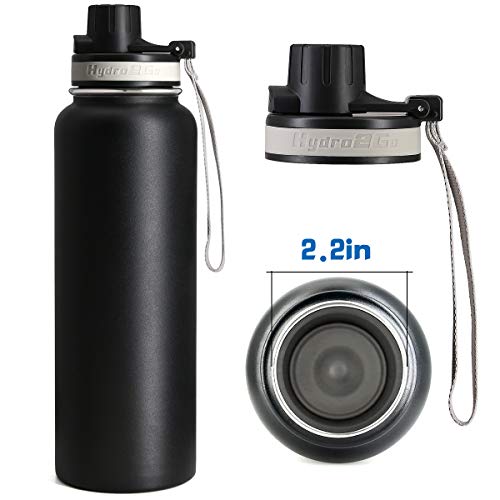 Flip Lid for Hydro flask Wide Mouth, 12, 18, 32, 40, 64 oz Water Bottles, Spout Lid for Hydroflask, Thermoflask and Other Sports Water Bottles with Button Lock, Easy Carry, Leak Proof