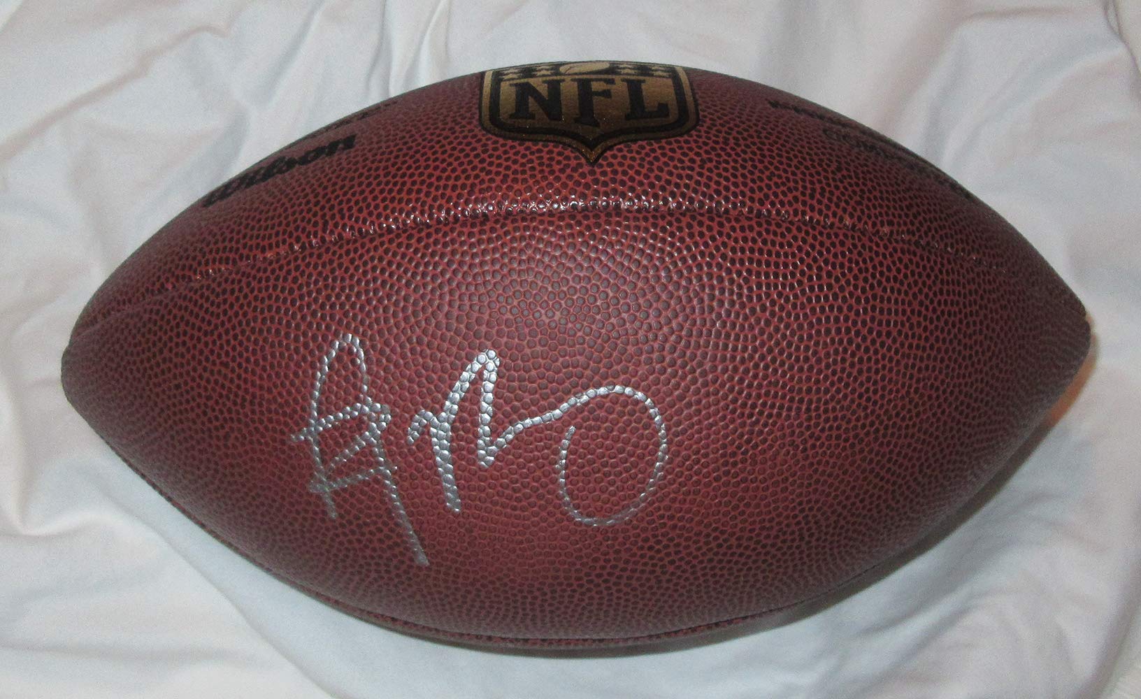 Aaron Rodgers Autographed Wilson NFL Shield Football W/PROOF, Picture of Aaron Signing For Us, Green Bay Packers, Cal Bears, Super Bowl Champion, Pro Bowl