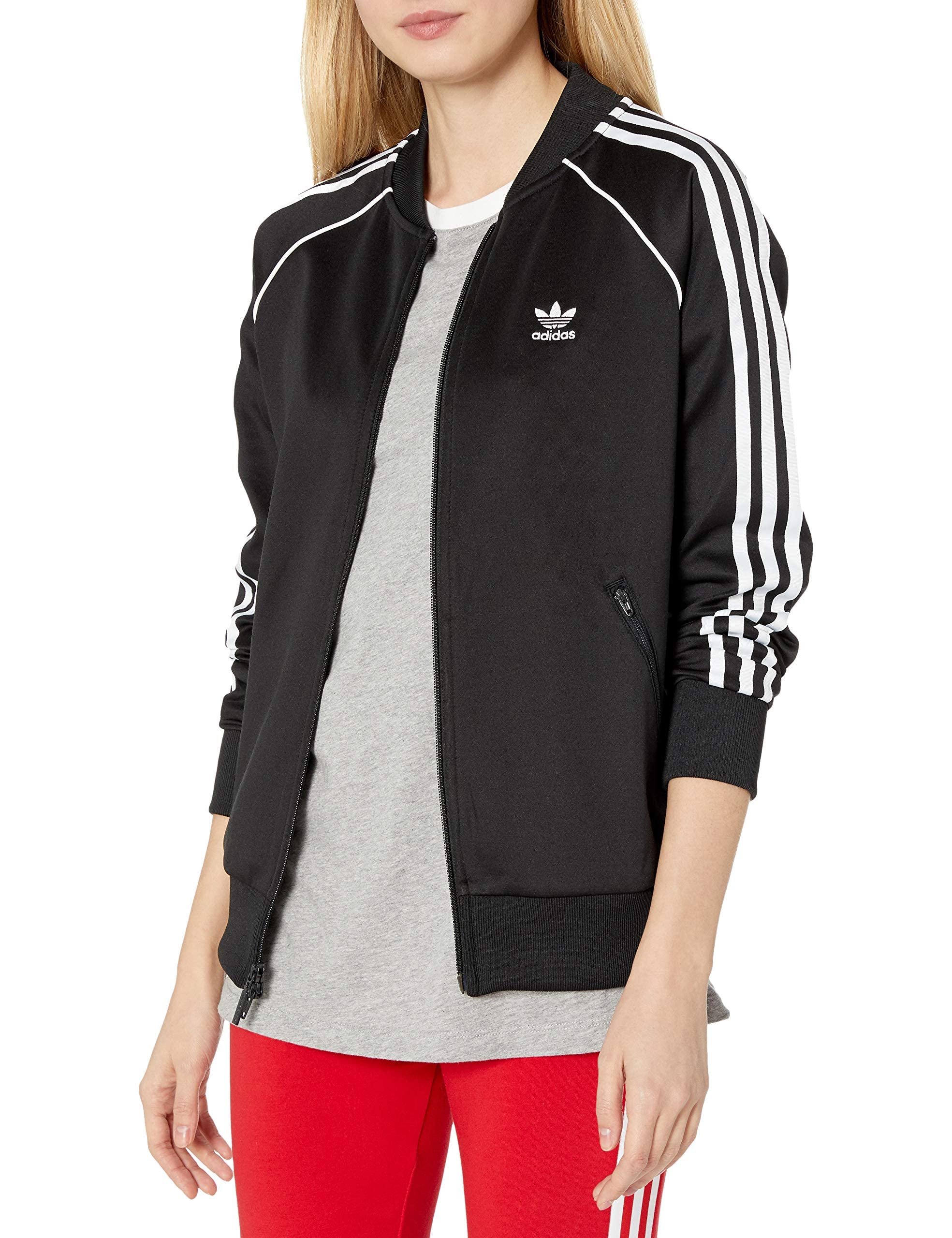 adidas Originals Women's Super Women Track Top, Black/White, 2XS