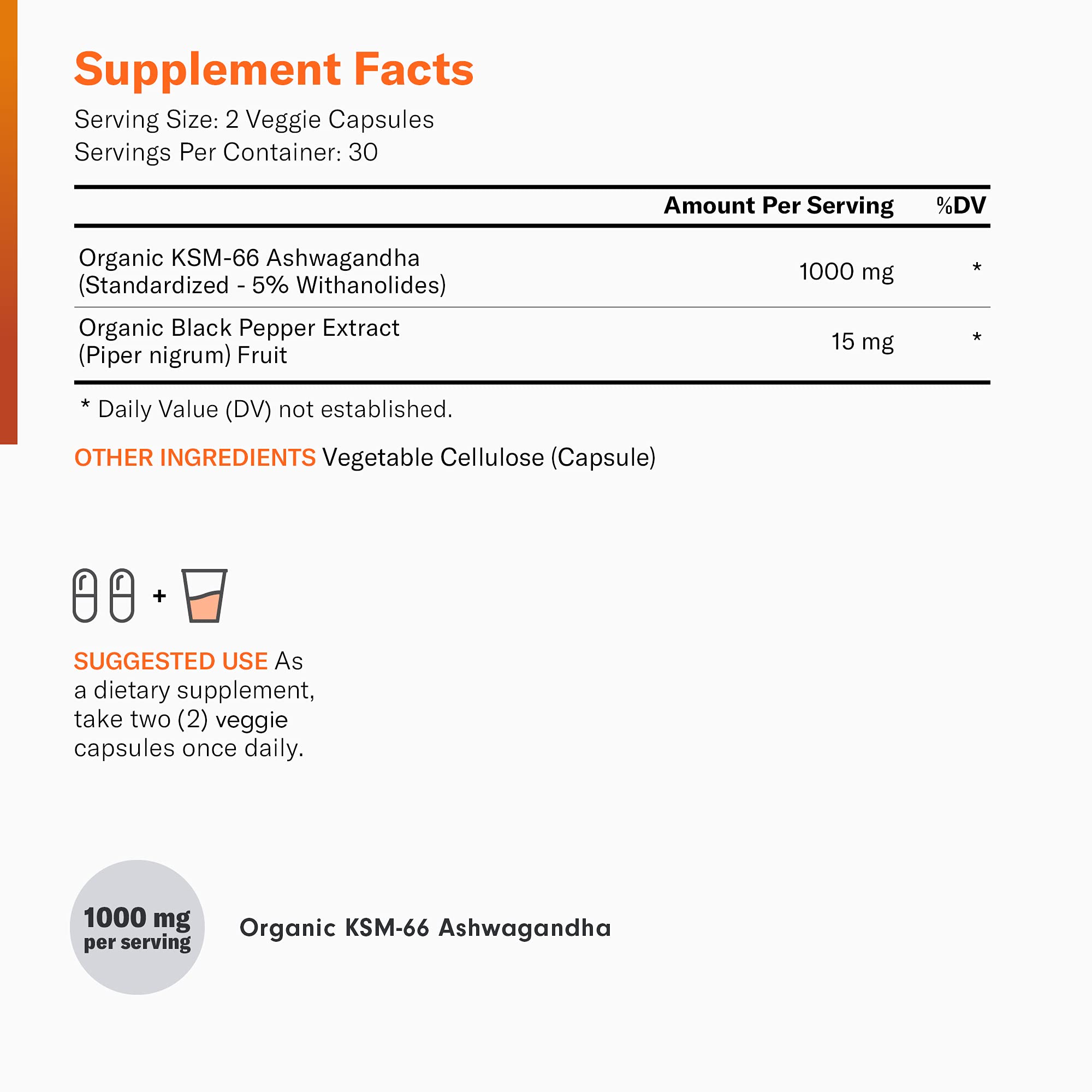 KSM-66 Ashwagandha Root Powder Extract - Stress, Mood, & Athletic Support - 1,000 MG of Clinically Studied KSM66 & Black Pepper for Maximum Absorption - 5% Withanolides - 60 Vegan Capsules